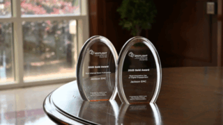 Image of Gold awards given to Jackson EMC's Communications Department