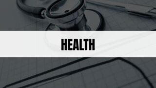 Text that says Health on a white rectangle with a stethoscope in the background