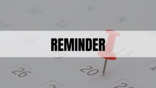 Text that says Reminder on top of a white rectangle with calendar in the background