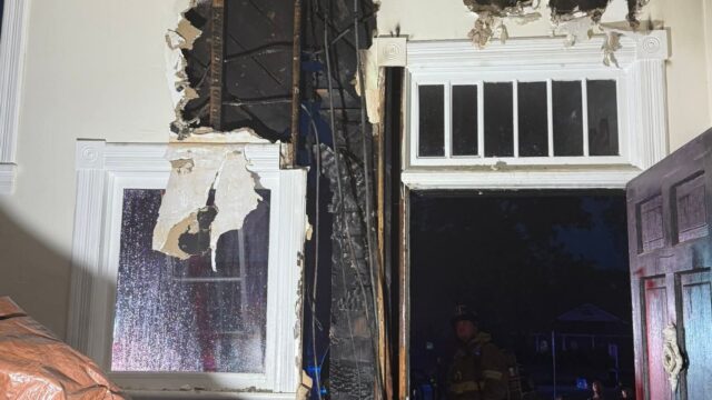 Damage to the interior of the house. Commerce Fire Dept. photo