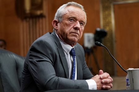 FILE PHOTO: Robert F. Kennedy Jr., U.S. President Trump’s nominee to be secretary of Health and Human Services, testifies before a Senate Health, Education, Labor, and Pensions (HELP) Committee confirmation hearing on Capitol Hill in Washington, U.S., January 30, 2025. REUTERS/Nathan Howard/File Photo