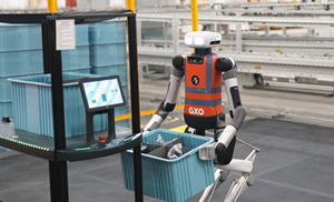 “The dexterity of these robots isn’t fantastic. There are hardware limitations, software limitations. There are definitely safety concerns,” said Scott LaValley, founder of Cartwheel Robotics. (Photo courtesy GXO Logistics, Inc., Flowery Branch)