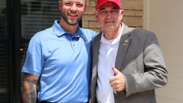 Rep. Andrew Clyde (R-Jackson Co.) with Sgt. Walley. (Photo courtesy Andrew Clyde)
