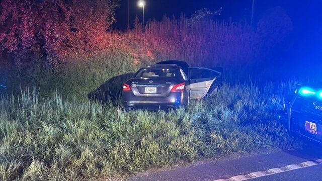 Speeds reached 100 mph before the suspect's vehicle wrecked. (Habersham Co. Sheriff's Office photo)