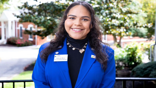 Brittney Meza of Gainesville, a senior, is the youngest of four and a First-Generation college student. She said engagement with her First-Gen mentor made a major impact on her life. (UNG photo)