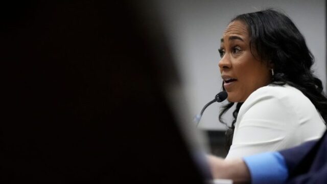 In an often tense exchange with Dolezal, Willis denied deciding she was going to prosecute Trump before taking office. “That’s what we call a lie,” Willis said. (SRNNEWS/AP photo)