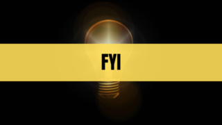 Text that says FYI on a yellow rectangle with a light bulb in the background.