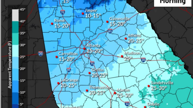 Wind chill forecasts for Thursday morning. (National Weather Service illustration)