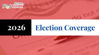 2026 Elective Coverage with station logo and voter ballot in the background.