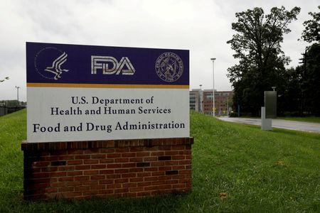 Signage is seen outside of the Food and Drug Administration (FDA) headquarters in White Oak, Maryland, August 29, 2020. (SRN NEWS/REUTERS/Andrew Kelly)