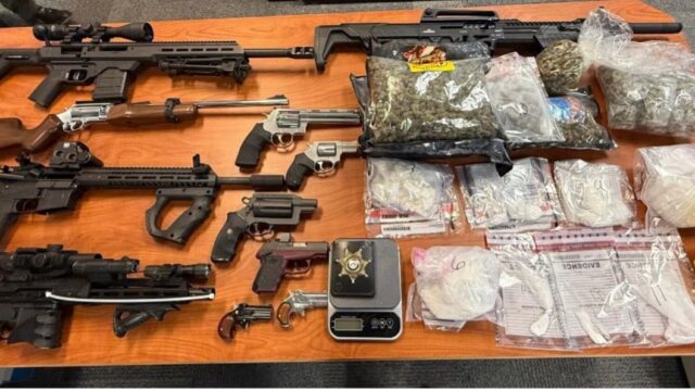 During the multi-agency operation, law enforcement seized 3.5 pounds of suspected methamphetamine, 1.4 pounds of suspected cocaine, 22 grams of suspected MDMA, 1 pound of suspected marijuana, and 11 firearms, including one that was reported stolen. (GBI photo)