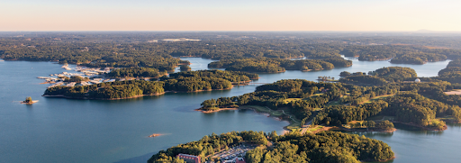 With lower lake levels at Lake Lanier, Lake Allatoona, and Carters Lake, the District staff urges boaters and other recreational users at the Federal reservoirs to use caution, always wear life jackets, and be aware that obstructions that are not normally visible can become hazards. (Lake Lanier. Undated Corps of Engineers photo)