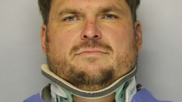Thomson is wearing a neck brace because of an injury he suffered in the rollover crash, a sheriff's office spokeswoman said.  (HCSO)