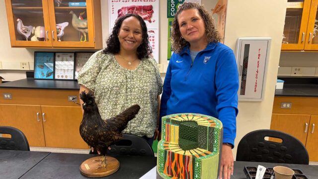 UNG is now accepting students for its new Bachelor of Science in agricultural education at UNG's Gainesville Campus. Kyla Carruth, left, will be one of the program's first students. Dr. Linda Purvis, associate professor of biology and leader of UNG's agriculture associate degree programs, will help lead the new program. (UNG PHOTO)
