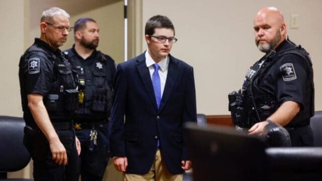 Colt Gray enters a Barrow County courtroom Monday for the second day of his sentencing hearing. (SRN NEWS/AP photo)