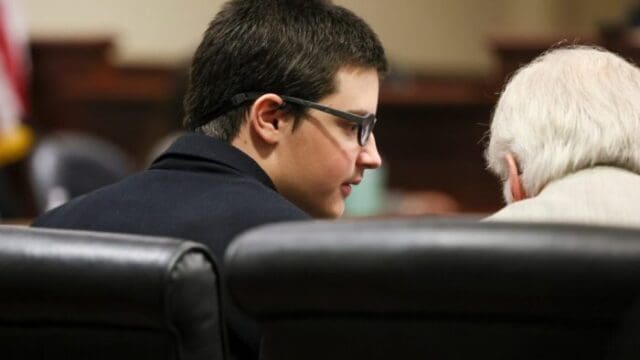 Colt Gray confers with his lawyer during the sentencing hearing for him Tuesday. (SRN NEWS/AP)