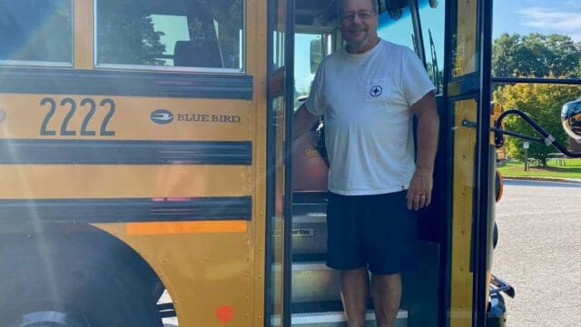 Hall County school bus driver Don Sims who is entering his sixth year behind the wheel. (97.5 Glory FM photo)