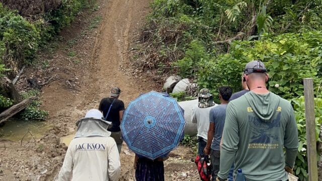 Sometimes getting to the job site could be a bit tricky.  (JEMC photo)