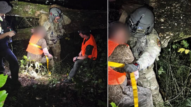 Blurred to protect identity of rescued subject.  (Fannin Co. Emergency Management Agency)