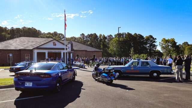 Opening of new state patrol post to serve Jackson, Barrow and other counties. (Ga. Dept. of Public Safety)