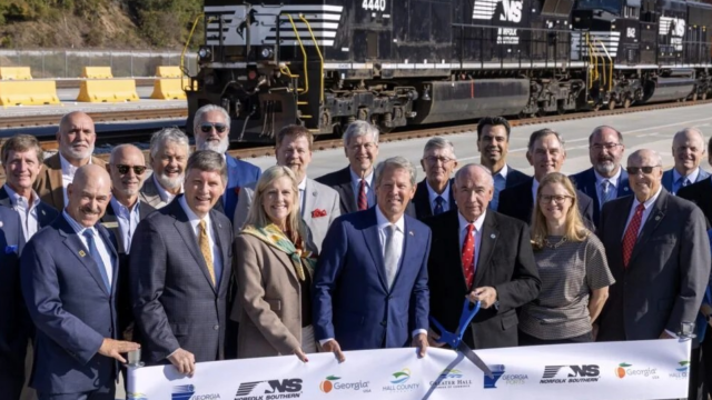 “Georgia’s ports are a major reason companies choose to invest and create jobs here, and the Gainesville Inland Port brings that advantage directly to Northeast Georgia,” said Gov. Kemp. (Ga. Ports Authority photo)
